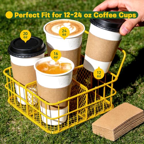 1000 Pack Coffee Cup Sleeves - Extra Thick Insulated Kraft for 12-24 oz Cups - Recyclable & Non-Slip for Hot & Cold Drinks - Variation of THIS listing