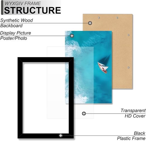 Black Picture Frame Set of 2 by [Brand Name] - Lightweight & Durable for 8.5x11 Inch Photos | Horizontal/Vertical Display