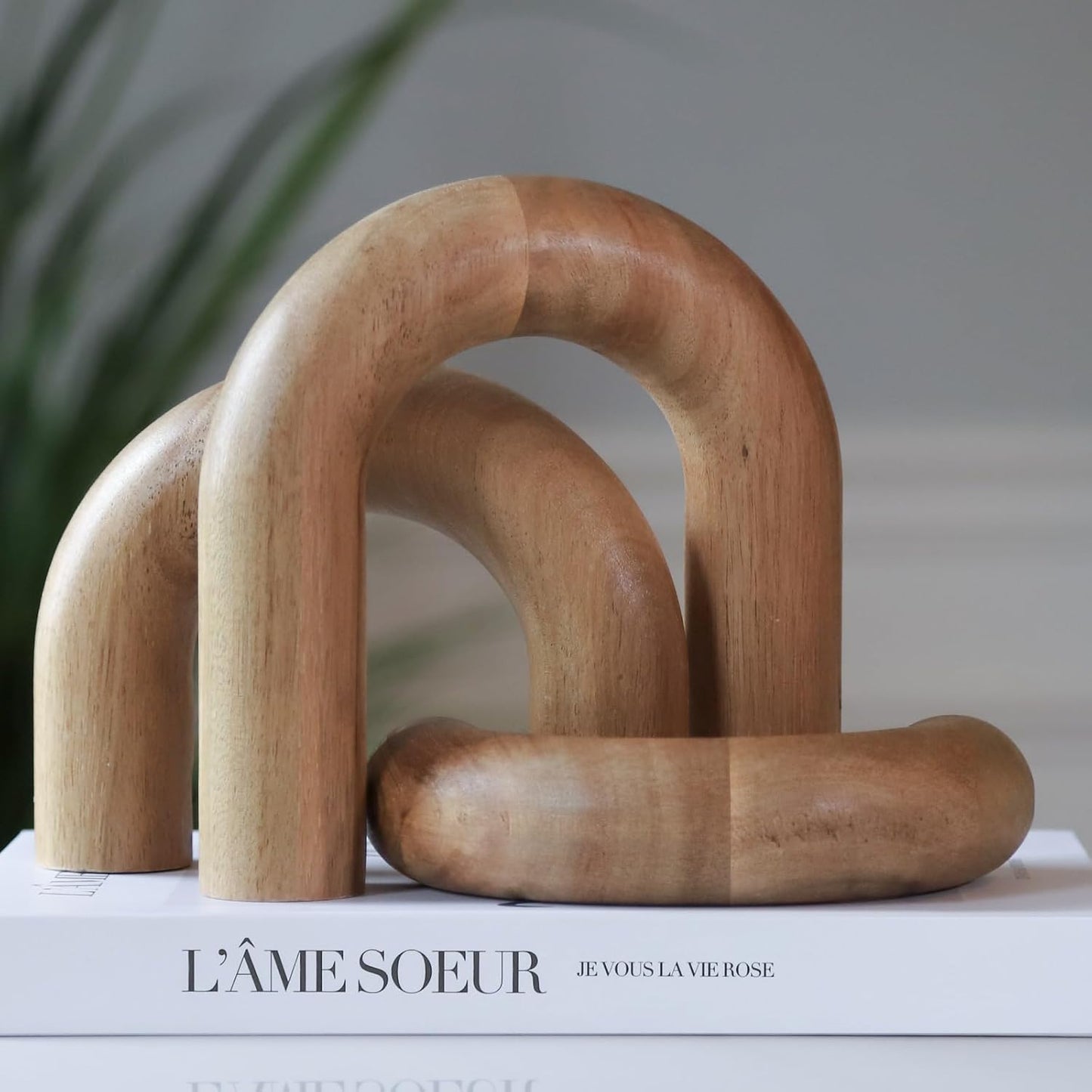 Wooden Arch Decor Set of 3 - Aesthetic Shelf Decor for Coffee Tables & Bookshelves | Acacia Wood Japandi Accents