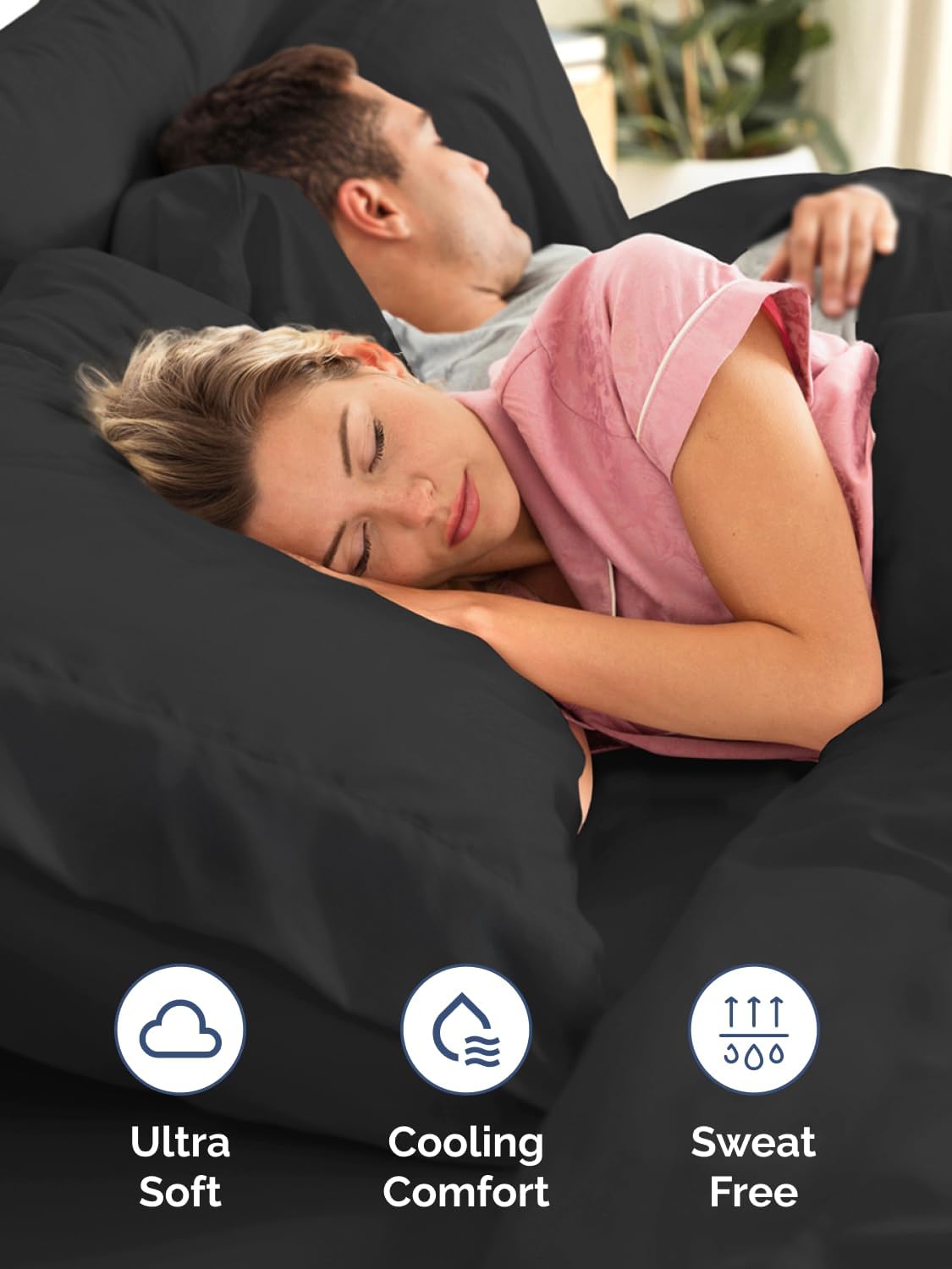 Skiennix Extra Deep Twin Sheet Set - 4 Piece Breathable Cooling Bedding - Soft, Wrinkle-Free Black Sheets
