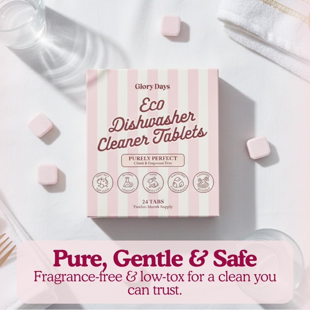 Skiennix Dishwasher Cleaner Tablets - Unscented Deep Cleaning for 6 Months - Eco-Friendly & Septic Safe