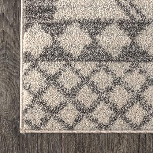 JONATHAN Y MOH200B-5 Amir Moroccan Beni Souk Indoor Area-Rug Bohemian Farmhouse Rustic Geometric Easy-Cleaning Bedroom Kitchen Living Room Non Shedding, 5 X 8, Cream,Gray