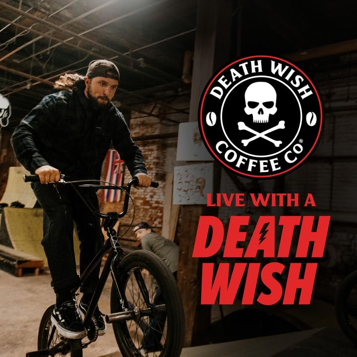Death Wish Coffee Organic Dark Roast Ground Coffee 2 Pack - 16 oz Each, Bold & Fair Trade