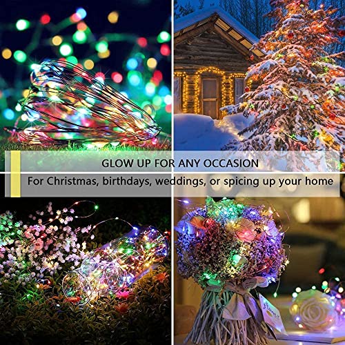 Sanniu 8 Pack Battery-Operated LED Fairy Lights 5m Copper Wire Multicolor Starry Strings