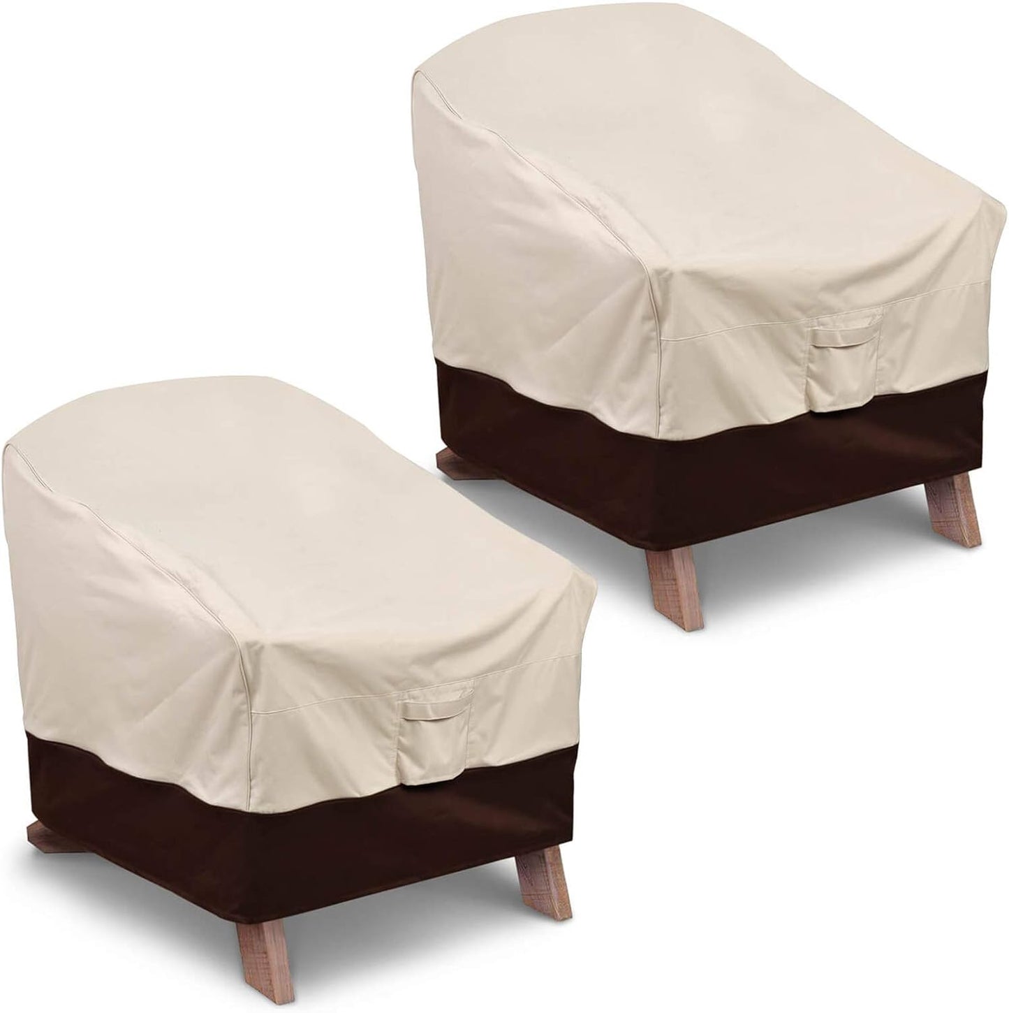 Vailge Heavy Duty Adirondack Chair Covers - Waterproof Outdoor Furniture Protection | 2 Pack, Beige & Brown