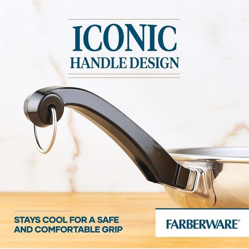 Farberware Classic Stainless Steel Cookware Set - 15-Piece Pots & Pans in Silver