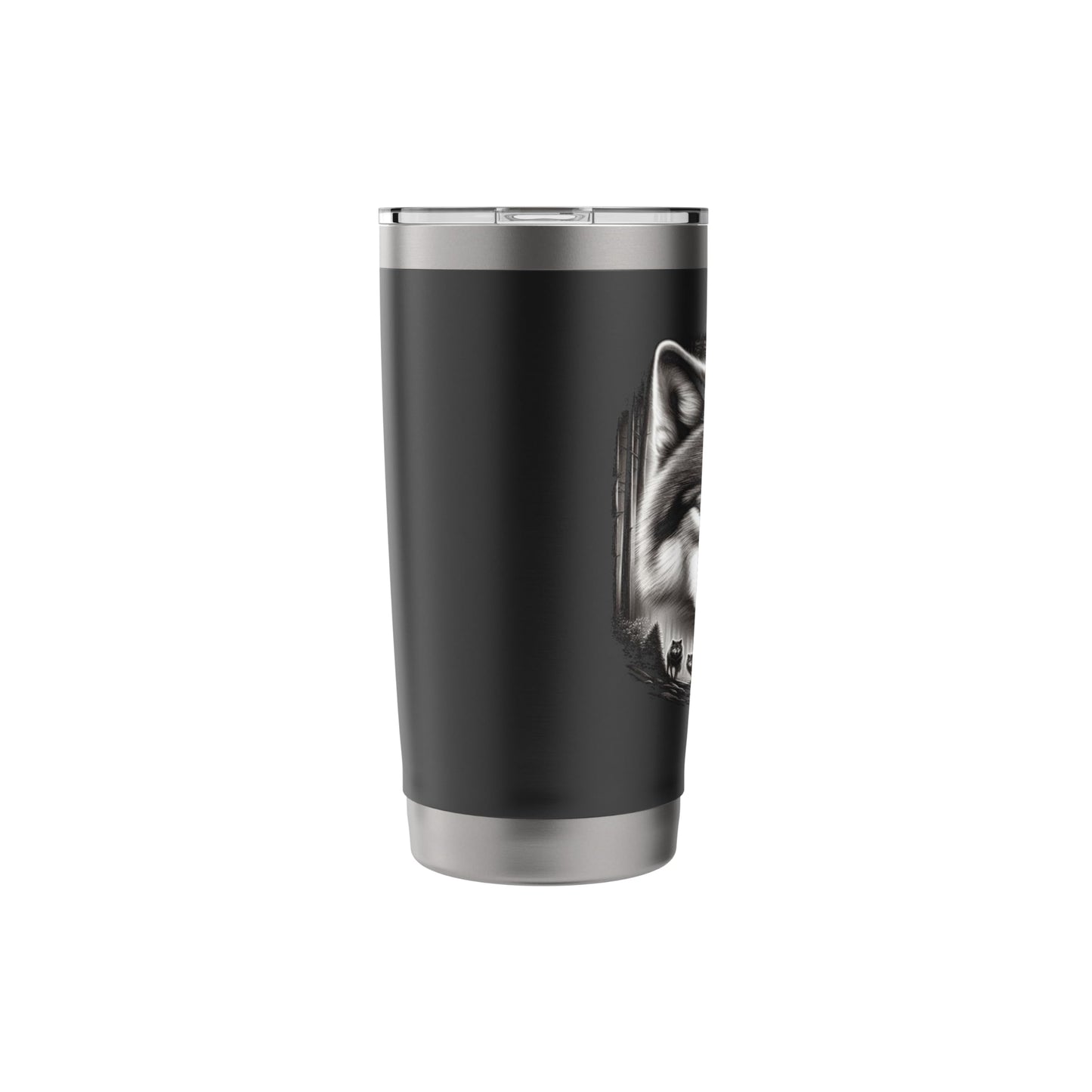 Native American Indian and Wolf Feathers Chief Art Stainless Steel Insulated Tumbler