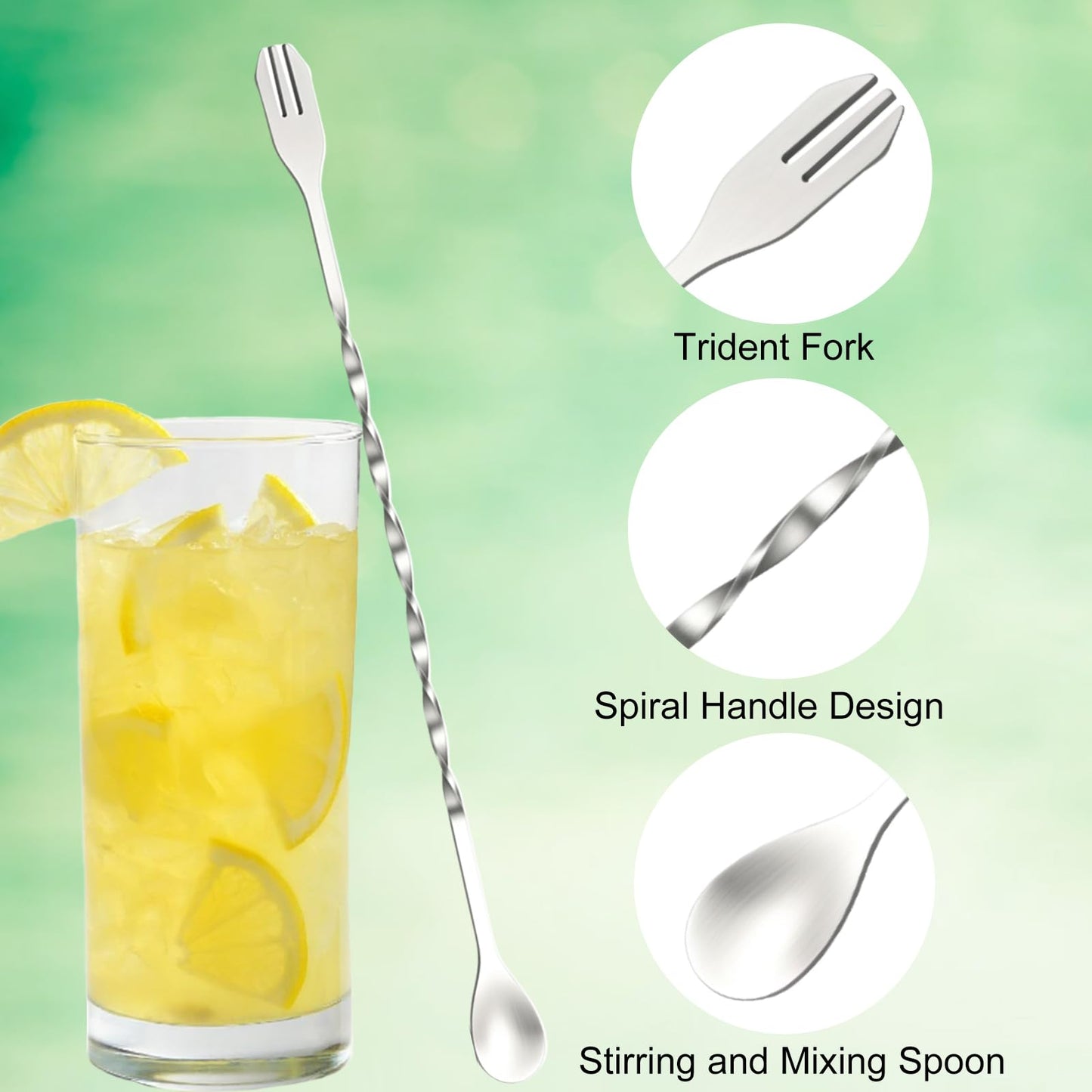 4Pcs Straw Puncher and Muddler Spoon Set 304 Stainless Steel Straw Hole Puncher for Plastic Lids Lemonade Cups Tools for Lemonade Stands Supplies