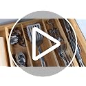 Natural Bamboo Kitchen Drawer Organizer - 5 Slot Silverware & Utensil Tray, Expandable, Durable