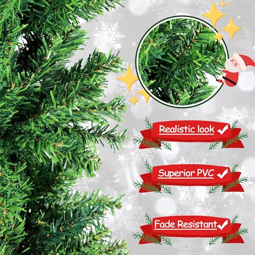 Sunnyglade 4FT Green Artificial Christmas Tree - Premium Hinged Pencil Tree (4ft)