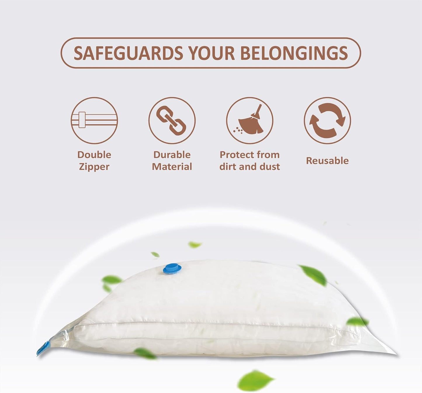 Roomimaster Vacuum Storage Bags - Space Saver for Clothing & Bedding | 10 Small Bags for Travel