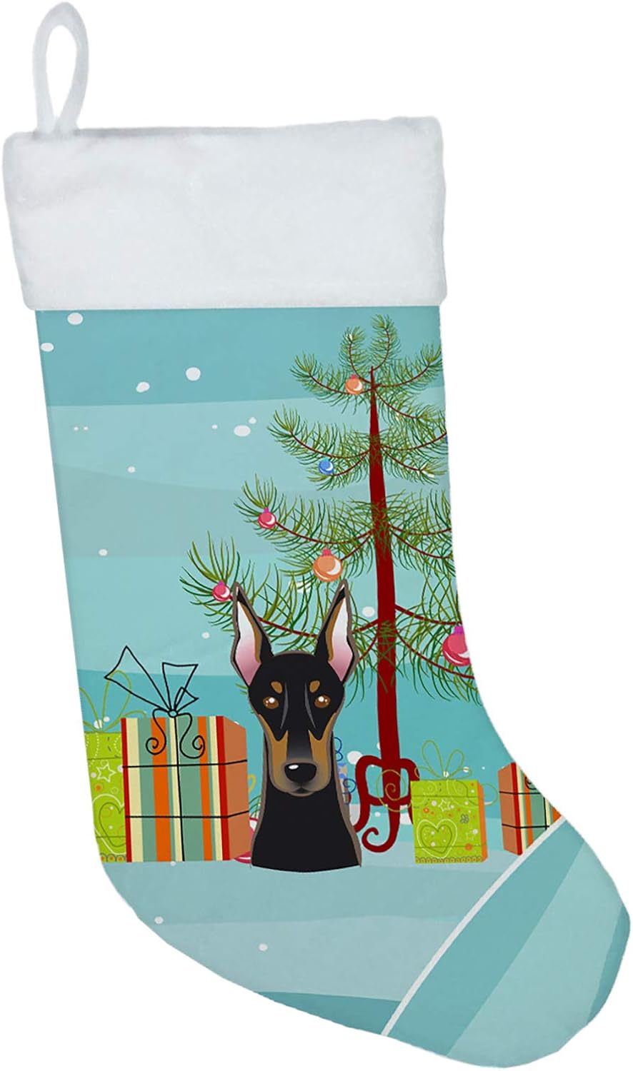Shih Tzu Christmas Stocking - Chocolate Brown Dog Holiday Decor for Fireplace