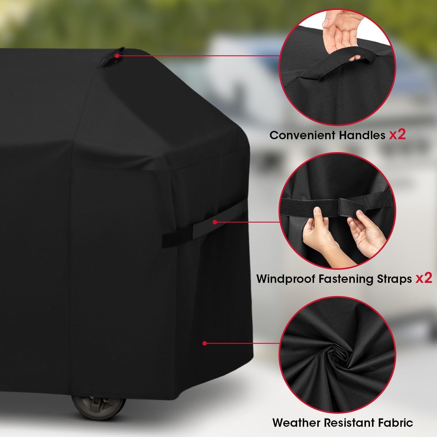 Unicook 65 Inch Grill Cover - Heavy Duty Waterproof BBQ Cover for Weber Genesis II 400 Series