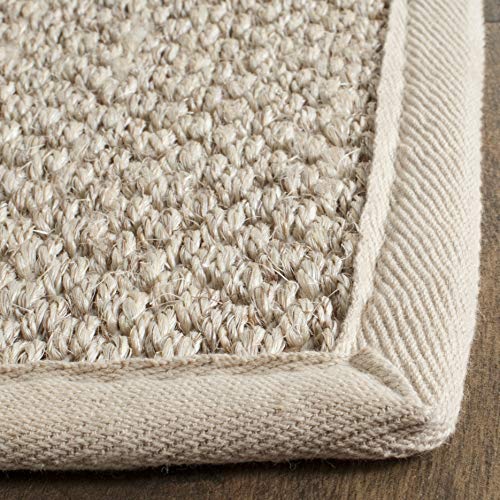 Natural Fiber Runner Rug 2'6 x 10' Marble & Beige Textured Sisal, Coastal Style