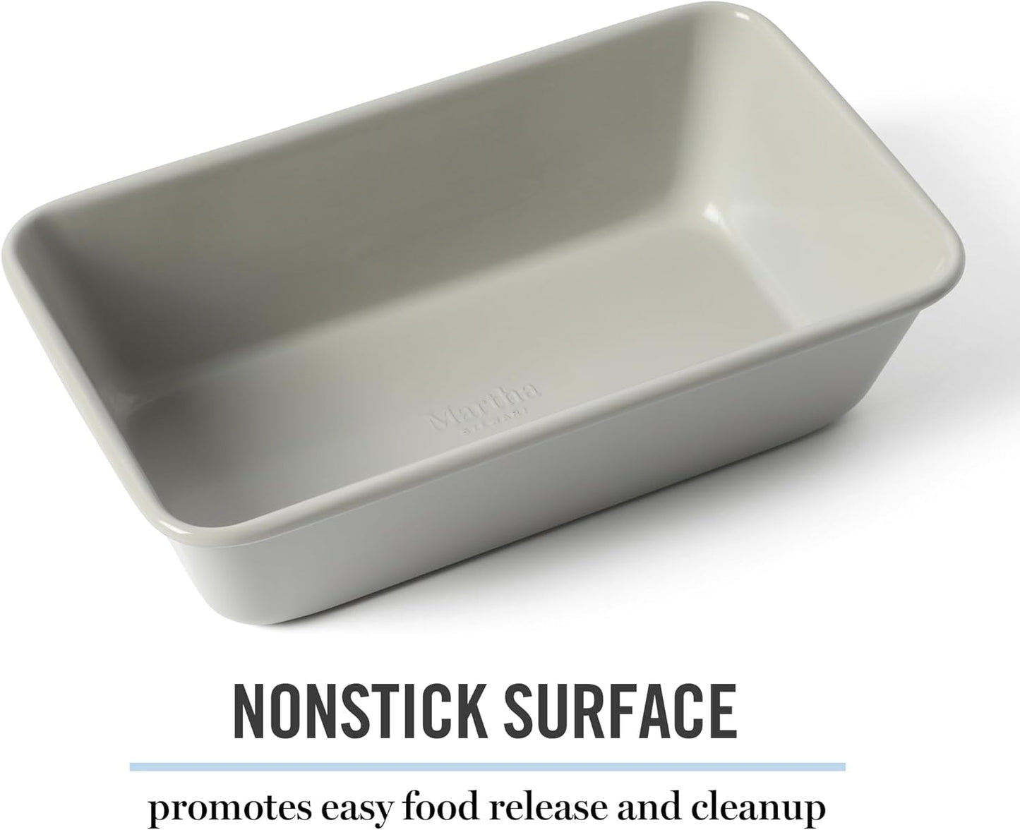 Martha Stewart Gallen 9-Inch Nonstick Carbon Steel Loaf Pan - Durable Bakeware for Even Baking, Cool Grey