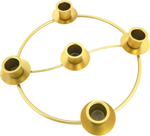 Advent Wreath Candle Holder - Elegant Christmas Candle Rings for Tapered Candles | Gold Finish