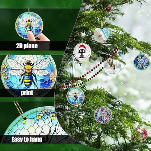 Cat Christmas Ornament, Christmas Ornaments 2025 Black Cat Christmas Decorations Acrylic 2 Side Printed Christmas Decor, Personalized Ornaments for Lovers