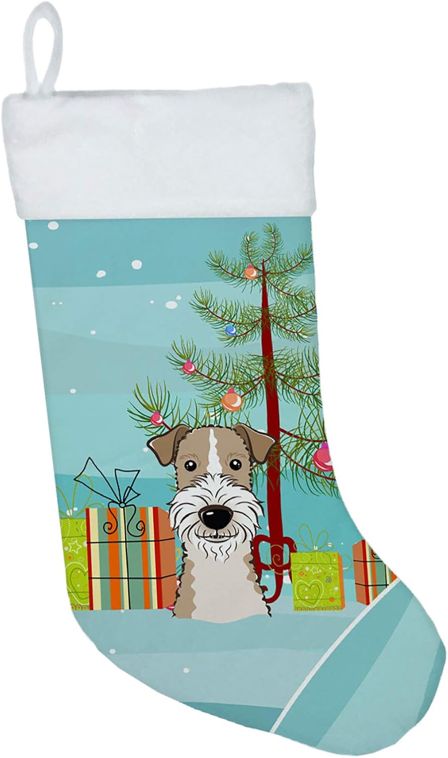 Shih Tzu Christmas Stocking - Chocolate Brown Dog Holiday Decor for Fireplace