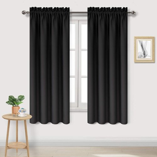 DWCN Blackout Curtains - Thermal Insulated & Noise Reducing | Black, 42x63 Inch, Set of 2 Panels