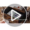 Rustic Brown Two-Drawer Nightstand with Charging Station - Small Bedside Table
