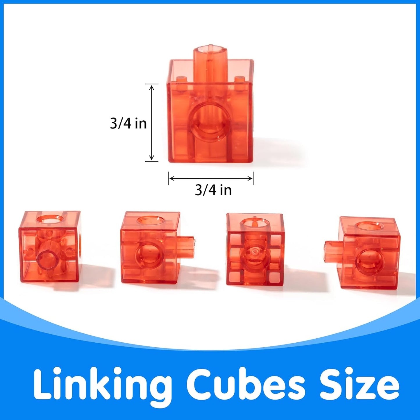 Skiennix Translucent Linking Cubes - Engaging Math Toy for Early Learning & Creative Play