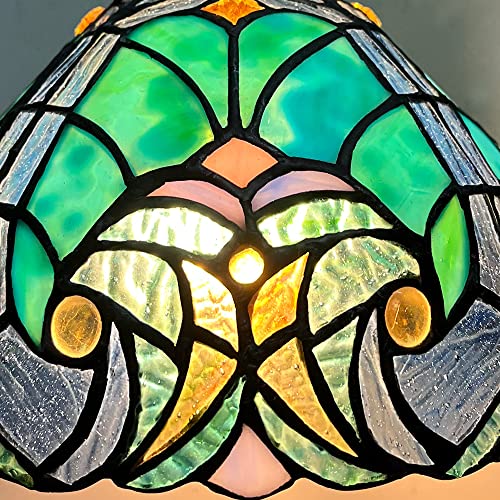 8-Inch Tiffany Style Stained Glass Pendant Light Fixture for Dining & Living Rooms