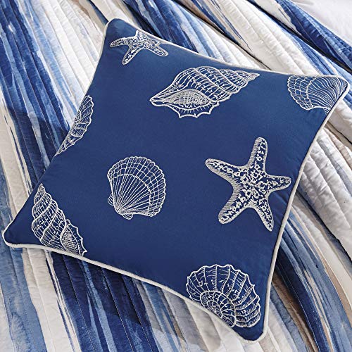 Madison Park Coastal Quilt Set 6PC King/Cal King Blue/White Reversible Coverlet