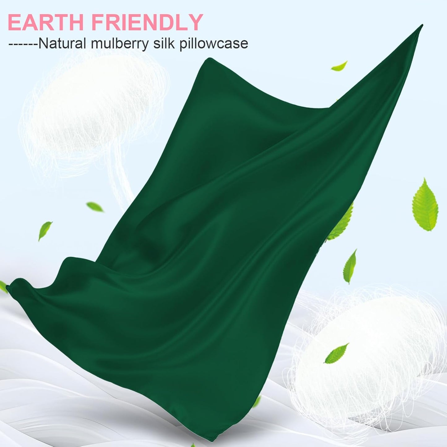 Mulberry Silk Pillowcases 2-Pack | Queen Size with Hidden Zipper - Smooth, Breathable, Cooling in Olive Green