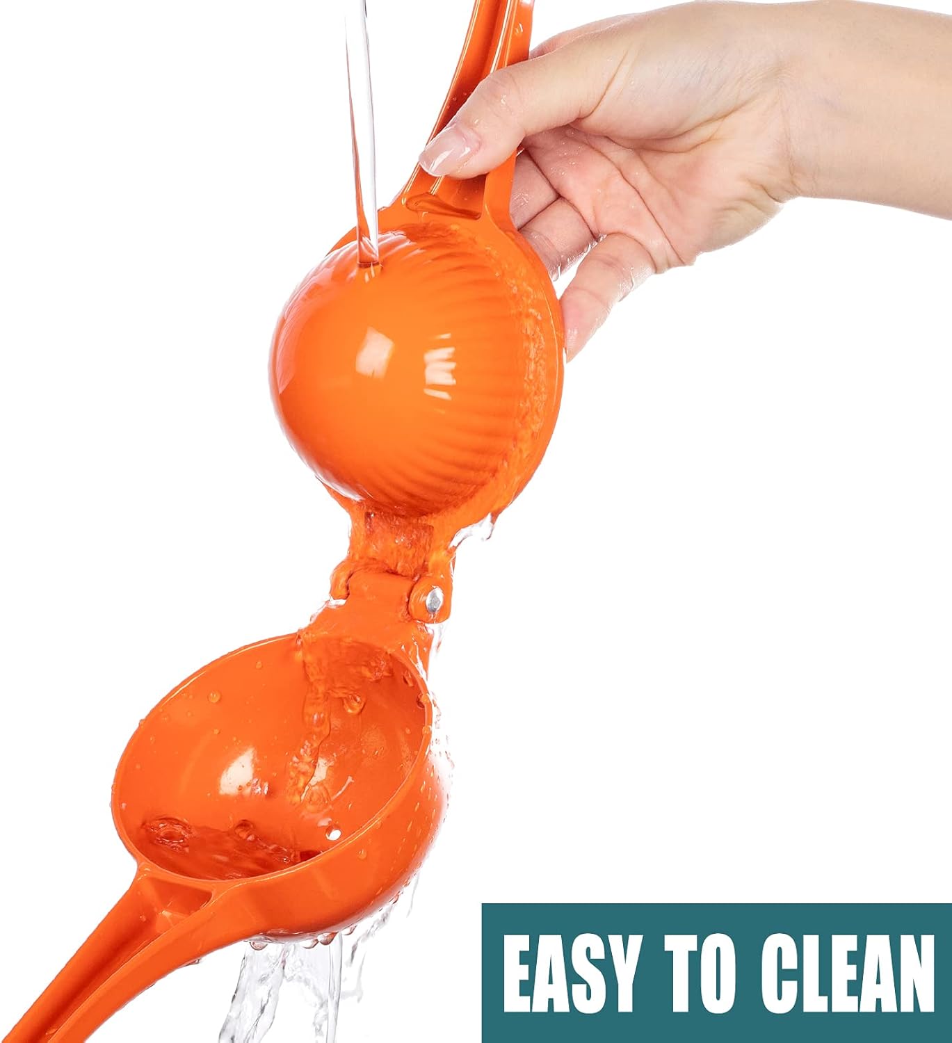 Skiennix Manual Citrus Juicer - Professional Lemon & Lime Squeezer | Durable Metal Kitchen Tool (Orange)