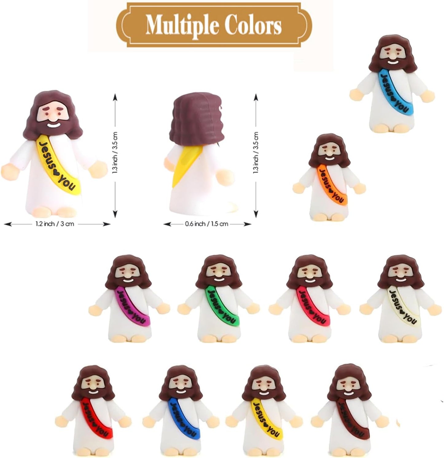Little Jesus Figures by [Brand Name] - Mini Jesus Figurines for Sunday School | 100-Pack Rubber Toys for Easter Gifts