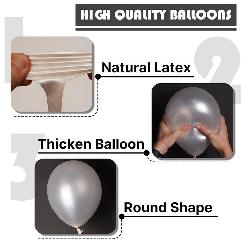 PartyWoo Pearl White Balloons 50pcs 12 Inch Metallic White Latex Balloon for Anniversary Retirement Wedding Graduation Baby Shower Birthday Gender Reveal Engagement Tea Party Decorations White-Z30