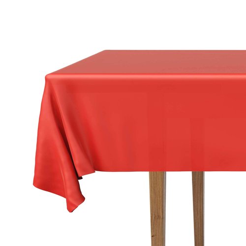 DecorRack 2 Rectangular Tablecloths BPA-Free Plastic, 54 x 108 inch, Dining Table Cloth, Rectangle Table Cover for Parties, Picnic, Camping and Outdoor, Disposable or Reusable, Red (2 Pack)