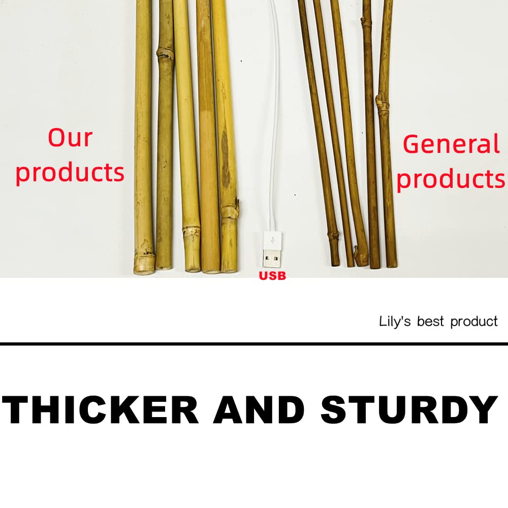 50 Pack 4ft Bamboo Plant Stakes for Wood Garden Sticks，Wooden Plant Supports，Bamboos，Bamboo Trellis，Crafts, More Size Choices 8"/12"/16"//2'/3'/4'/5'/6'
