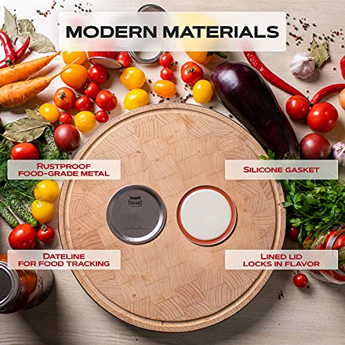 Canning Lids Regular Mouth 100-Pack - Airtight Steel Food Preservation Seals