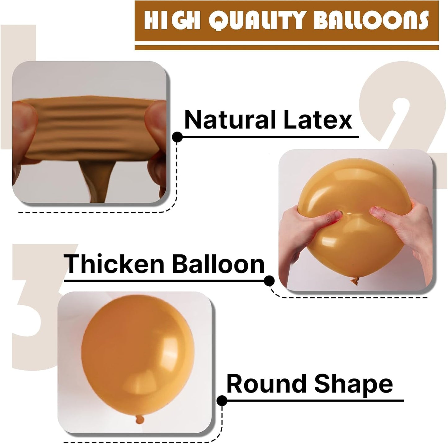 PartyWoo 12-Inch Tan Balloons - 100 Pcs Boho Neutral Latex for Graduation, Birthday & Baby Showers