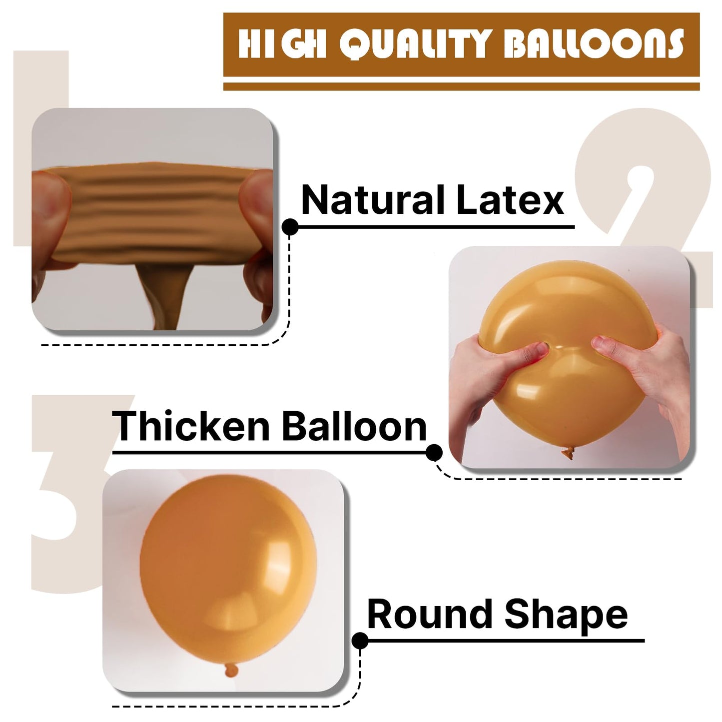 PartyWoo Tan Balloons 140 pcs Different Sizes of 18 12 10 5 Inch Boho Neutral Light Brown Coffee Fall Latex Balloon Arch Kit for Birthday Safari Boy Baby Shower Jungle Party Decorations Brown-F10