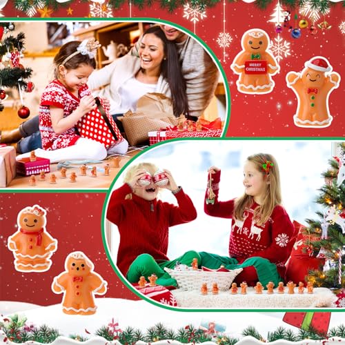 48Pcs Mini Resin Gingerbread Man Ornaments - 4 Styles Christmas Party Favors