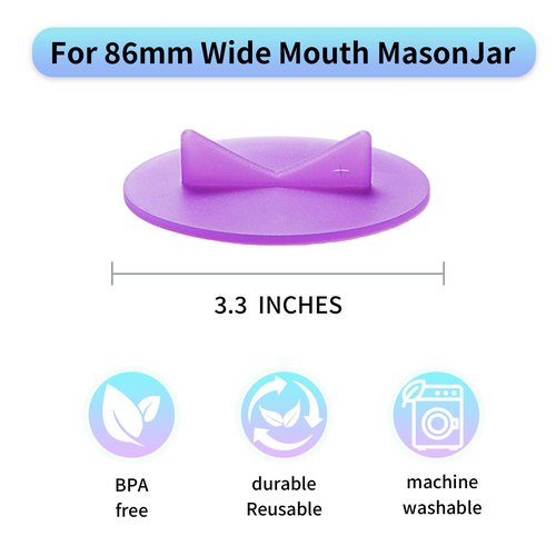 Fermentation Lids silicone waterless airlock fermenting Caps for Wide Mouth Mason Jar(Excluding rings) (4 Lids with Airlock)
