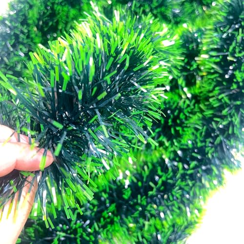 Hrnsnails Dark Green 33 Ft Metallic Tinsel Garland Christmas Decorations
