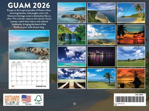 Guam Calendar 2026 Wall - Scenic Monthly Souvenirs | American-Made Gifts for Home Decor