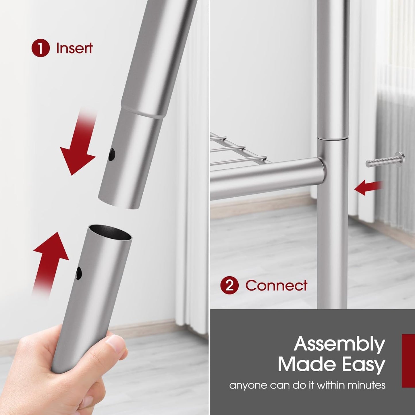 Sakugi Storage Shelves - Heavy Duty 5-Tier Shelf Organizer for Kitchen, Pantry & Garage | 33"W x 12.6"D x 72"H, Silver
