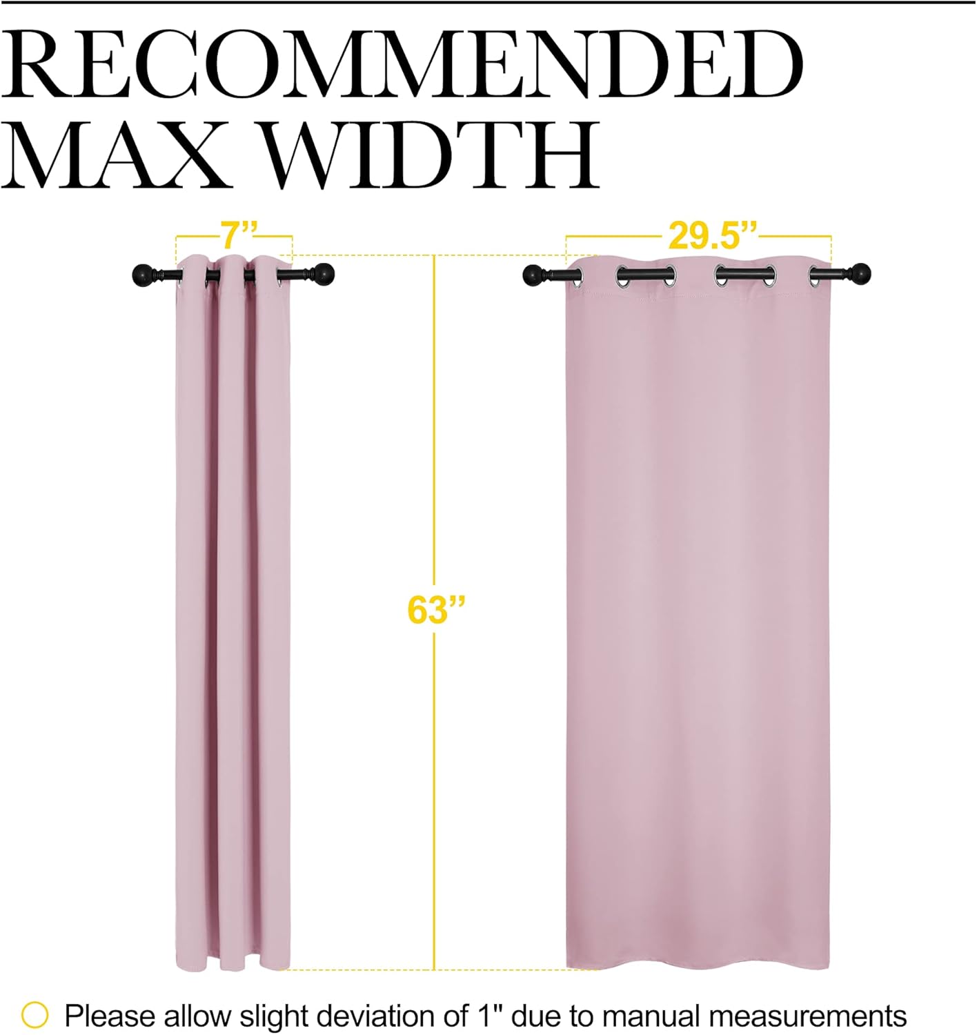 NICETOWN Blackout Curtain Panels - Thermal Insulated Drapes for Girls Room | Baby Pink & Lavender Pink, 34 x 63 Inch (1 Pair)