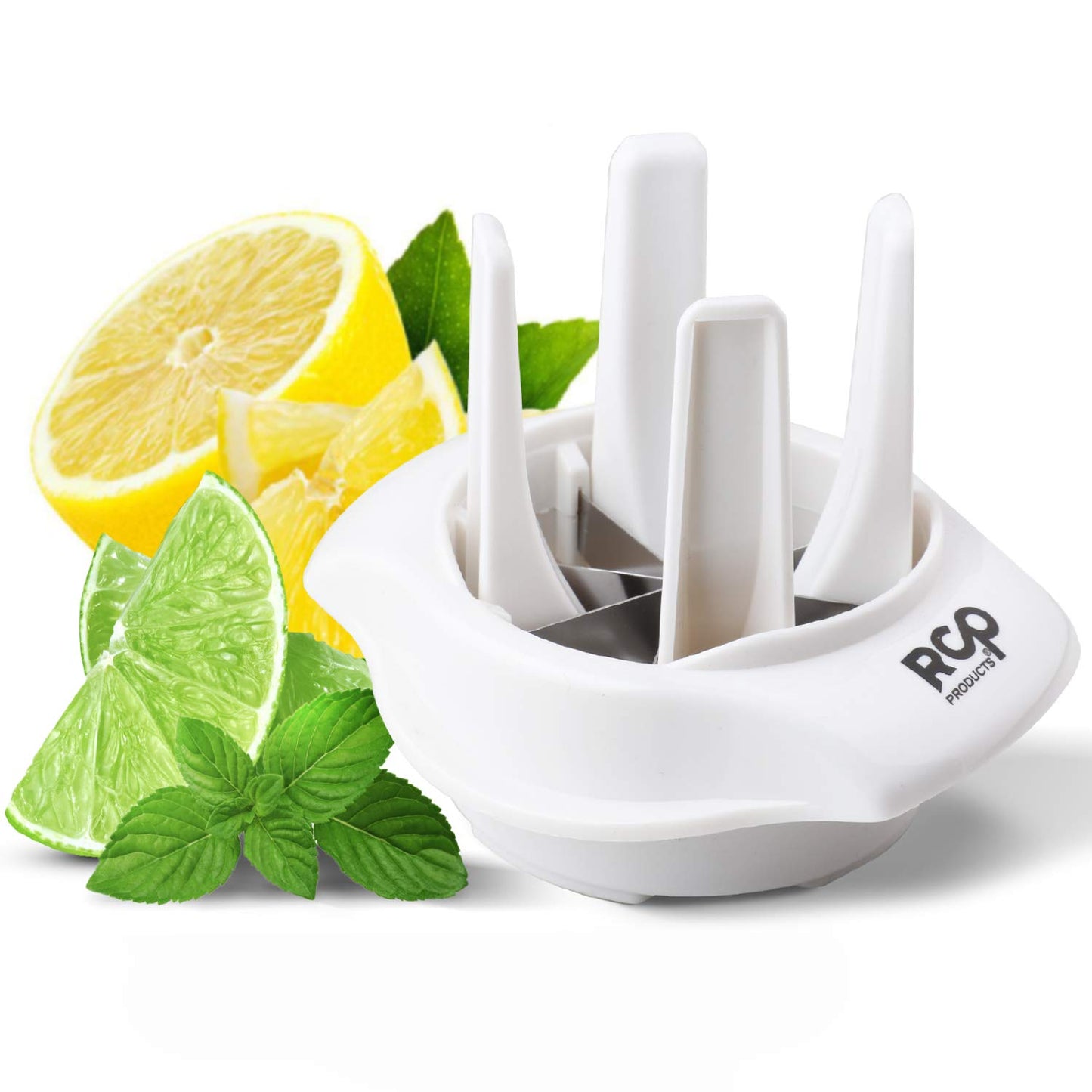 Lemon/Lime Slicer, to Garnish Food Drink - Stainless Steel Lime Cutter | Lemon Wedge Cutter for Perfect Lime Slices rebanador de limon - Chelda Lemon Salt and Tequila
