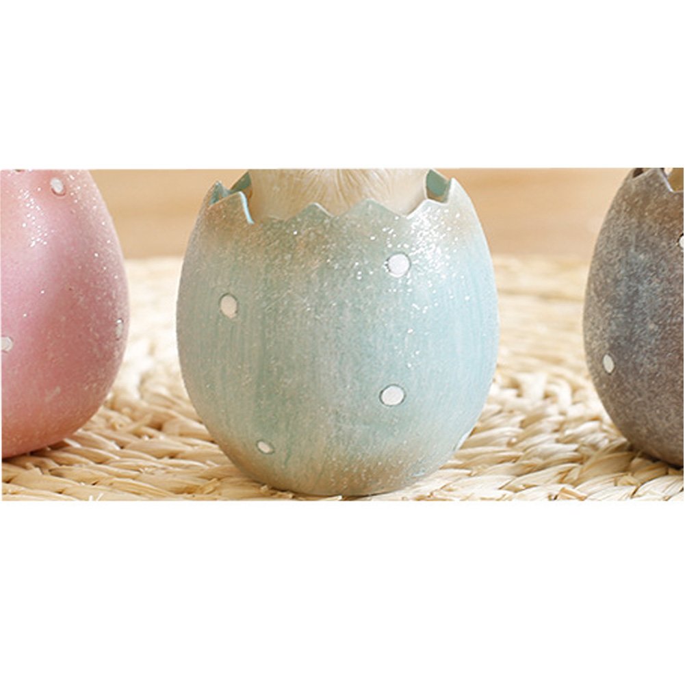 MineSign Resin Bunny Decorations Spring Easter Decors Figurines Tabletopper Accessories for Party Home Holiday (3 Rabbits)
