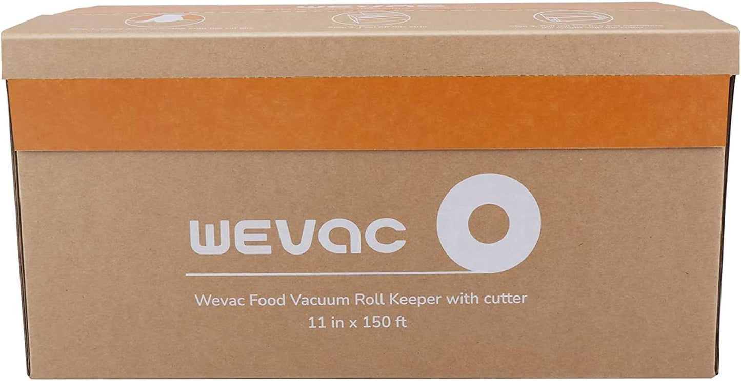 Wevac Food Vacuum Seal Roll - 11” x 150’ with Cutter, BPA Free, Ideal for Meal Prep & Storage