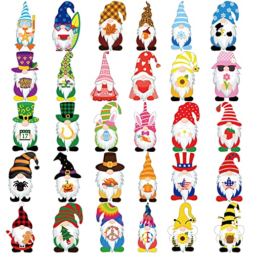 Hoteam 30 Pcs Seasonal Magnets Gnome Holiday Refrigerator Fall