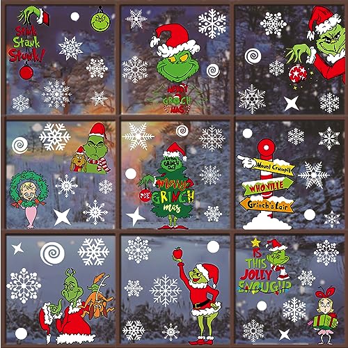 Christmas Window Clings Decorations for Glass Windows Winter Stickers