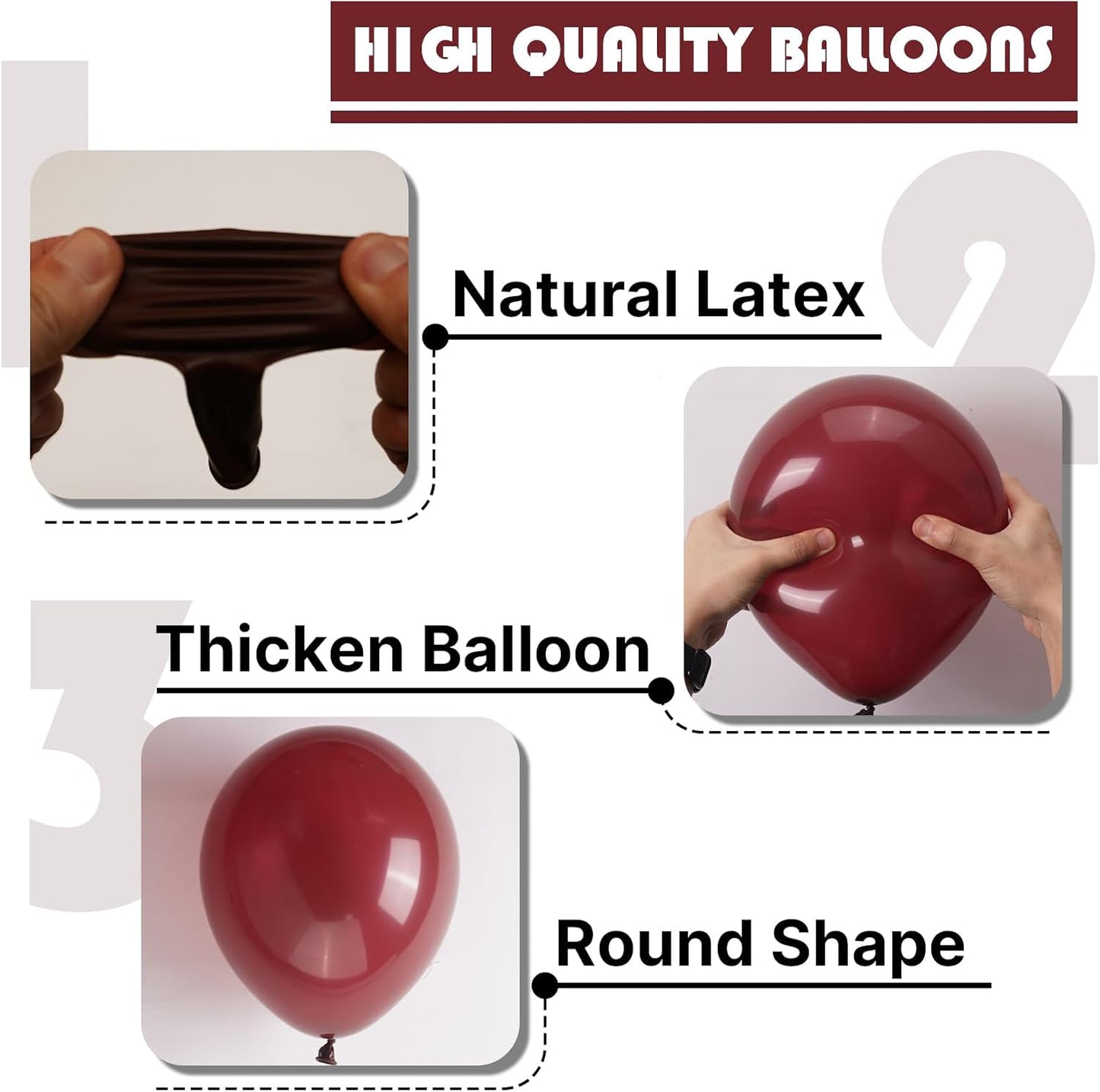 PartyWoo Burgundy Balloons - 100pcs 12 Inch Dark Chestnut Red for Graduation & Birthday Decor