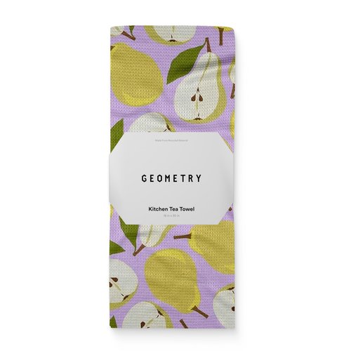 GEOMETRY Spring Kitchen Towels - Quick Dry Microfiber Cloth Spring & Summer Dish Towels for Kitchen Drying - Premium Quick Dry Towel - Pear Slices, 18" x 30" - 1-Pack