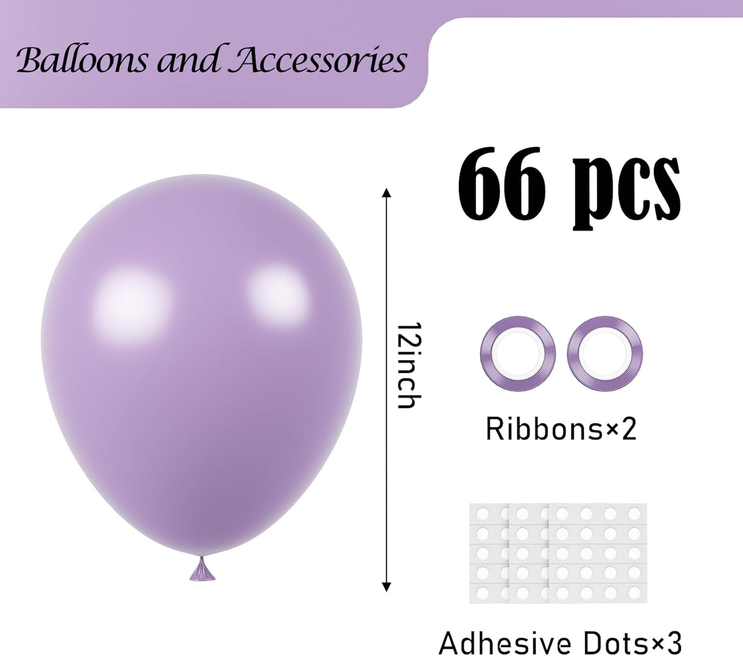 Voircoloria Lilac Purple Balloons - 12-Inch Faded Purple Latex | 66-Pack for Weddings & Celebrations